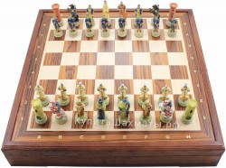 Подарочные шахматы "Крестоносцы и Арабы" с доской-ларцом